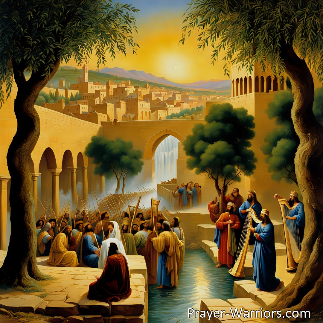 Freely Shareable Hymn Inspired Image Discover the emotional journey of the captives in As by the streams of Babylon hymn, as they find strength and hope in the face of adversity. Find solace and inspiration for overcoming your own challenges. As By The Streams Of Babylon.