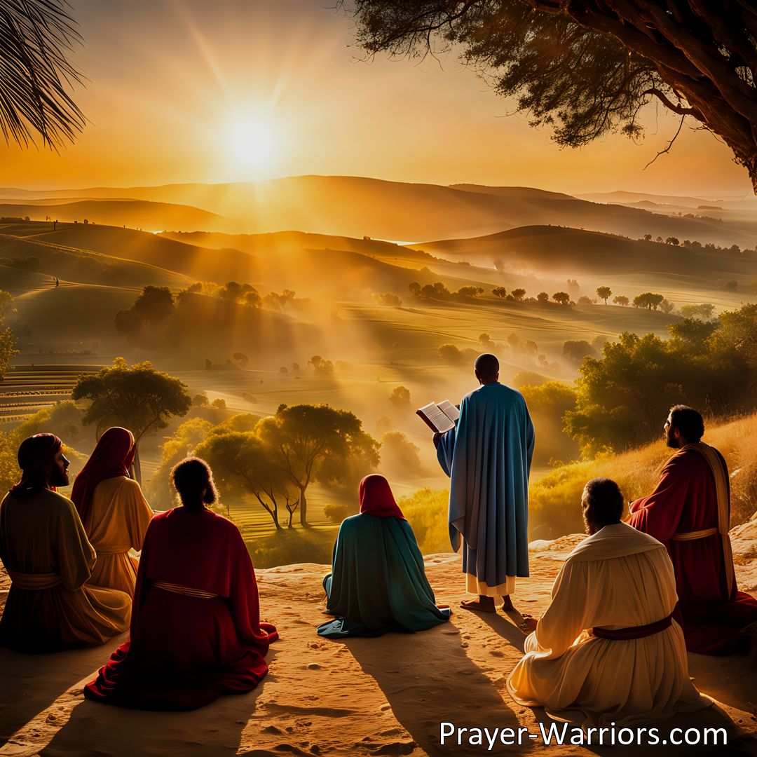 Freely Shareable Hymn Inspired Image Behold The Morning Sun: A Hymn of Light and Guidance. Experience the power of the Gospel, trust in God's promises, and spread His praise throughout the world.