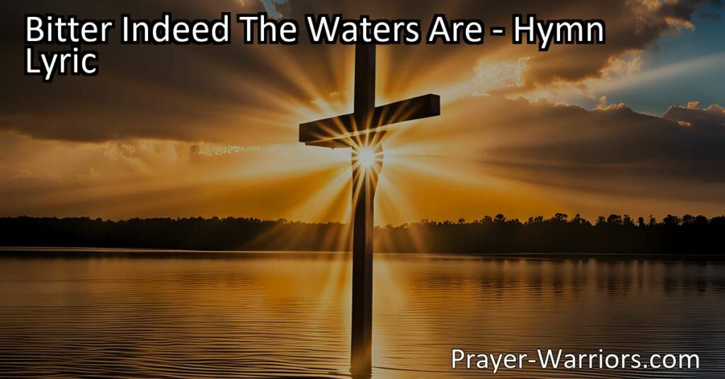 Discover the secret to finding sweetness in life's challenges. Turn bitter waters into something sweet with the power of the wonder-working wood. Transform your perspective and find joy in the face of adversity with the cross. Treasure this secret and share it with others. Bitter Indeed The Waters Are: Finding Sweetness in Life's Challenges.