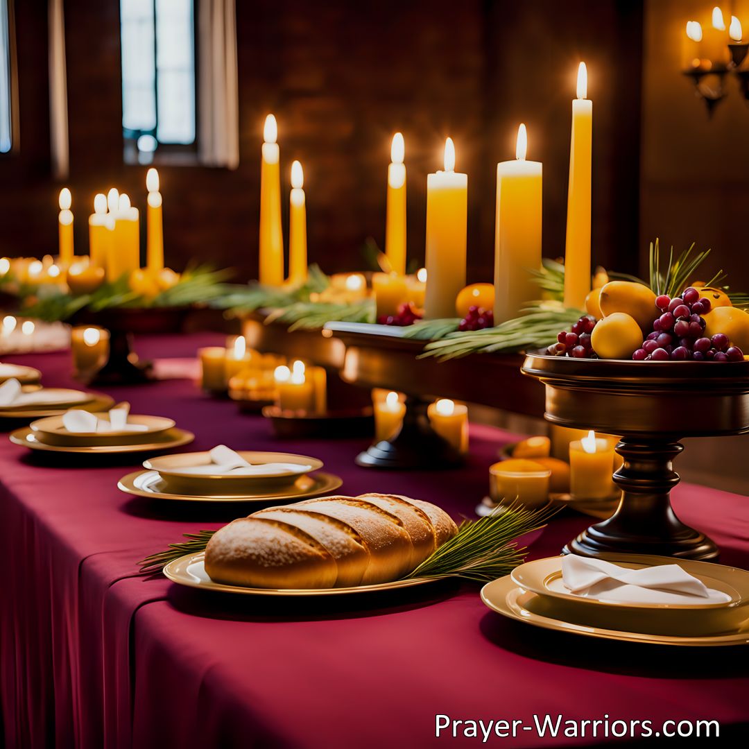 Freely Shareable Hymn Inspired Image Experience the Grace and Transformative Power of Blest Feasts Of Love Divine. Discover the Meaning and Significance behind Communion and God's Unconditional Love for You.