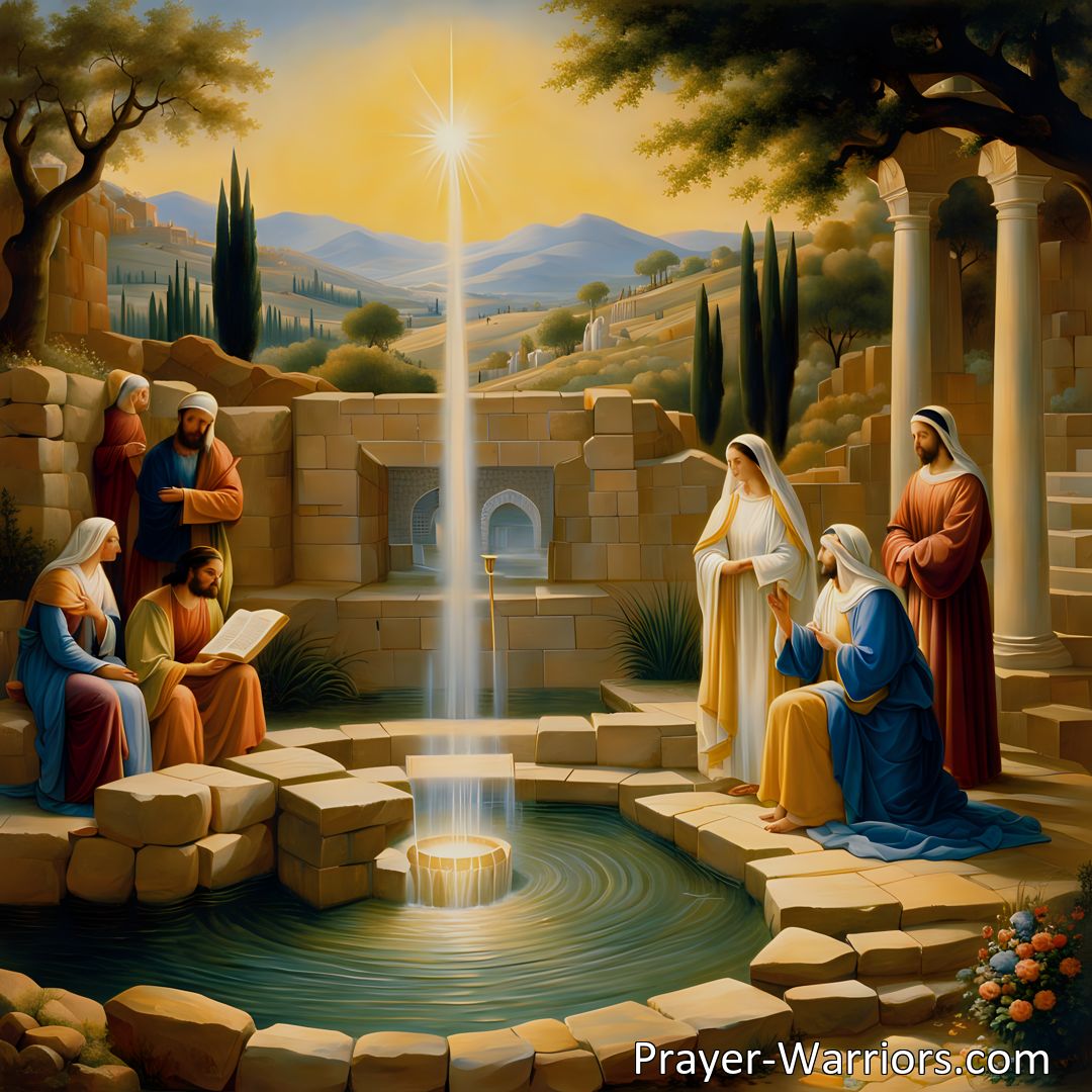 Freely Shareable Hymn Inspired Image Discover the powerful message of redemption at Samaria's Wayside Well. Uncover the healing flow that has saved nations long ago. Experience the transformative power of this ancient fountain.