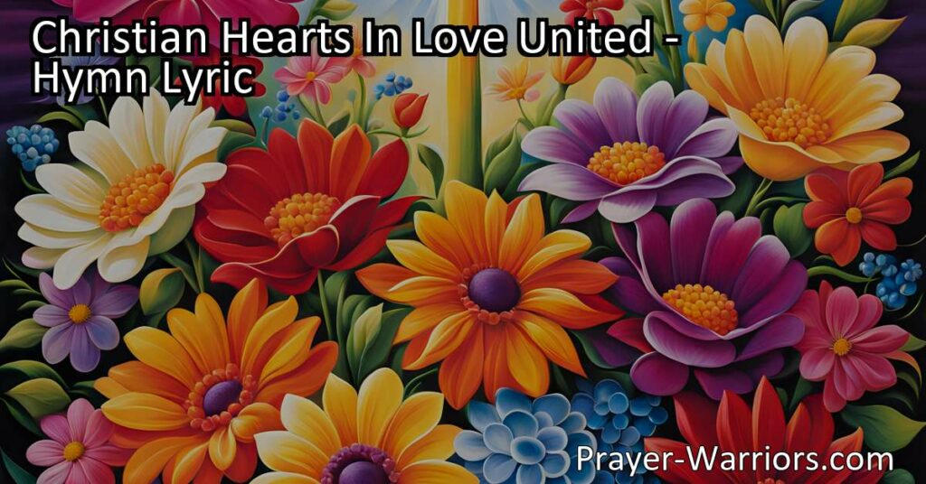 Discover the power of unity and love in "Christian Hearts In Love United." Reflect God's love and unity while fulfilling His holy will. Pledge your service to Him and let your light shine for all to see. Achieve true affection and exemplify God's love in your life. Reflect the brightness of Jesus and witness to the world that you belong to God alone.