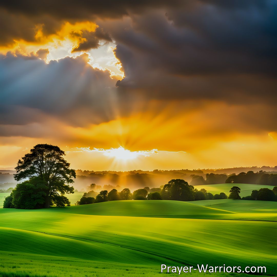 Freely Shareable Hymn Inspired Image Find hope and joy in life's challenges with Cometh Sunshine After Rain. Embrace God's love and trust His plan for brighter days ahead. Overcome sorrow and find solace in His presence. Persevere, for relief and renewed strength await. Experience the beauty of hope after the storm.