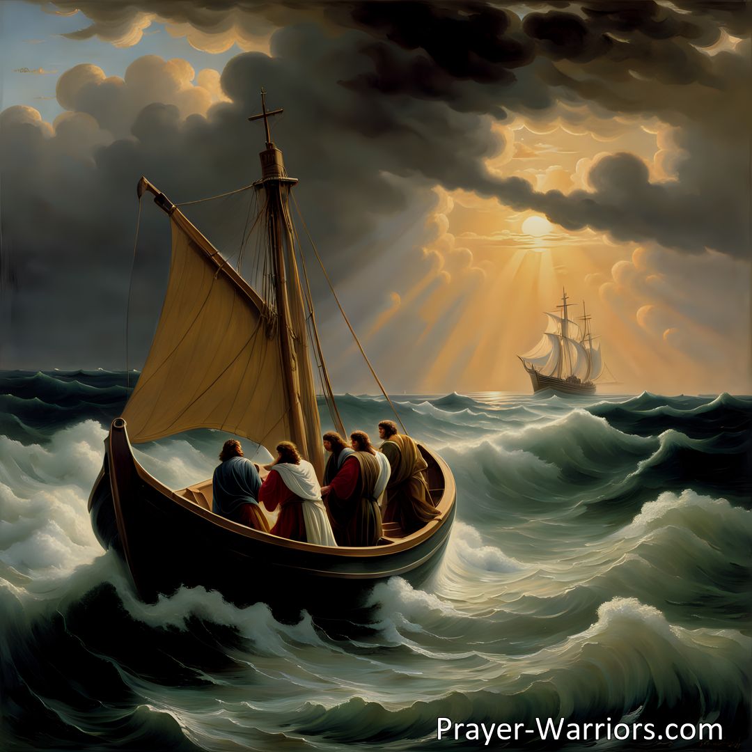 Freely Shareable Hymn Inspired Image Find comfort in the unwavering presence and protection of Jesus in life's storms. Discover the powerful example set by the disciples in Constrained By Their Lord To Embark hymn.
