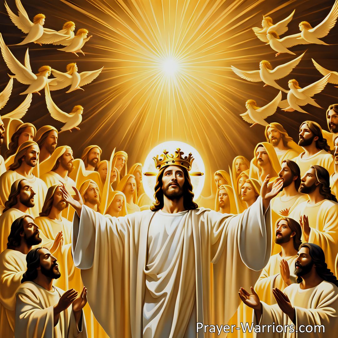 Freely Shareable Hymn Inspired Image Discover the powerful hymn Crown Jesus Your Savior Lord and King. Join in honoring and praising our crucified, glorified King of Kings. Acknowledge His reign as Prince of Peace and experience His everlasting love and grace. Don't delay, crown Jesus today!