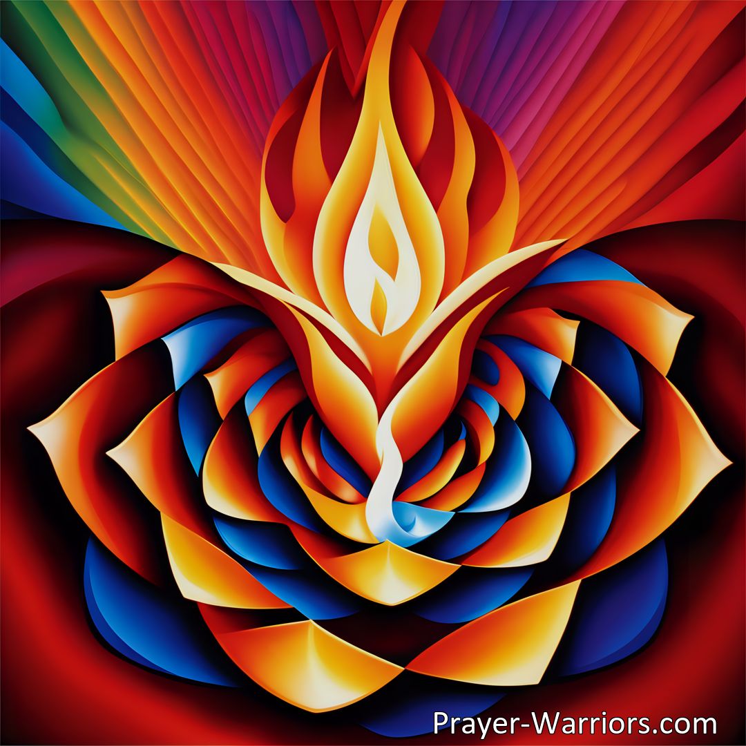 Freely Shareable Hymn Inspired Image Descend O Flame Of Sacred Fire: Experience Divine Love and Unity - Ignite Your Heart Today!