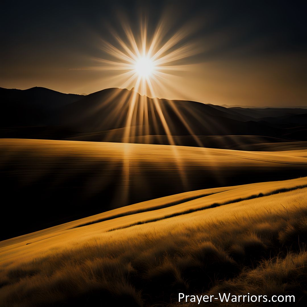 Freely Shareable Hymn Inspired Image Discover the power of the gospel sunshine and its transformative effects. Share its light with others who long for the day. Let the gospel dwell within your soul and brighten the lives of those in darkness.