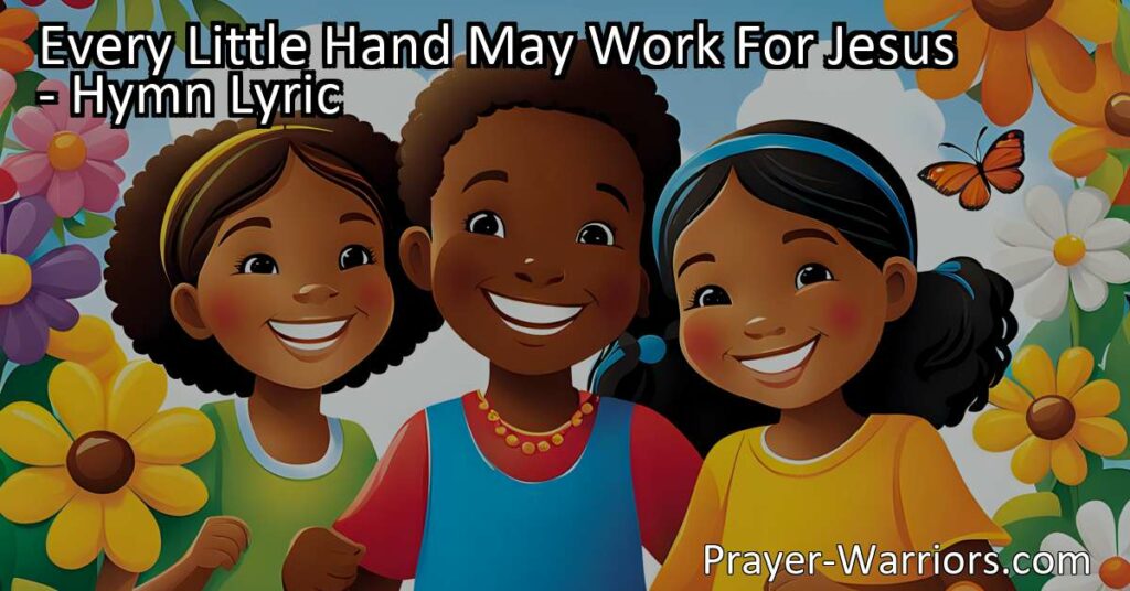 Discover the power of every little hand working for Jesus. Learn how even the smallest actions and words can make a big impact. Seek Him early and shine for Jesus!