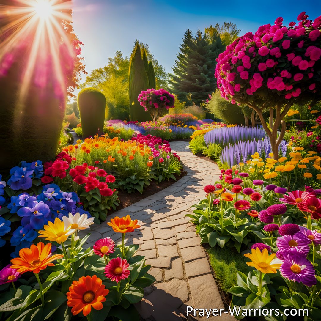 Freely Shareable Hymn Inspired Image Discover the profound significance of flowers as a beautiful gift from God. Radiant and captivating, they inspire joy, resilience, and gratitude in our lives. Be true, radiant flowers in God's garden.