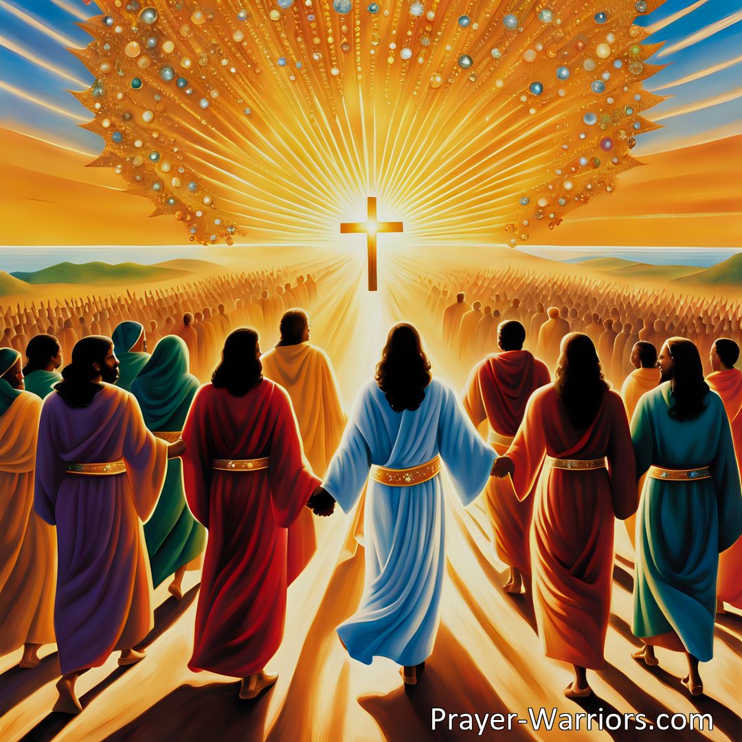 Freely Shareable Hymn Inspired Image Find fulfillment and purpose by following in Jesus' footsteps. March on in the narrow way and experience the joy and rewards that await. Have a heart and hand for Jesus and let Him guide your journey.