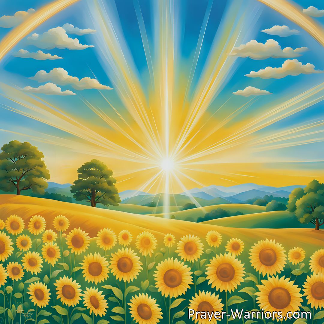 Freely Shareable Hymn Inspired Image Experience the Joy and Hope of Heavenly Sunshine - Let Jesus Illuminate Your Life with Glory. Embrace the Radiant Presence of Heavenly Light and Find Inspiration in the Hymn Heavenly Sunshine.