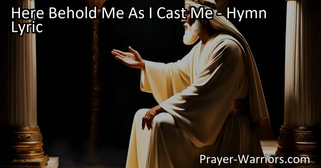 Experience the heartfelt hymn "Here Behold Me As I Cast Me" that explores faith