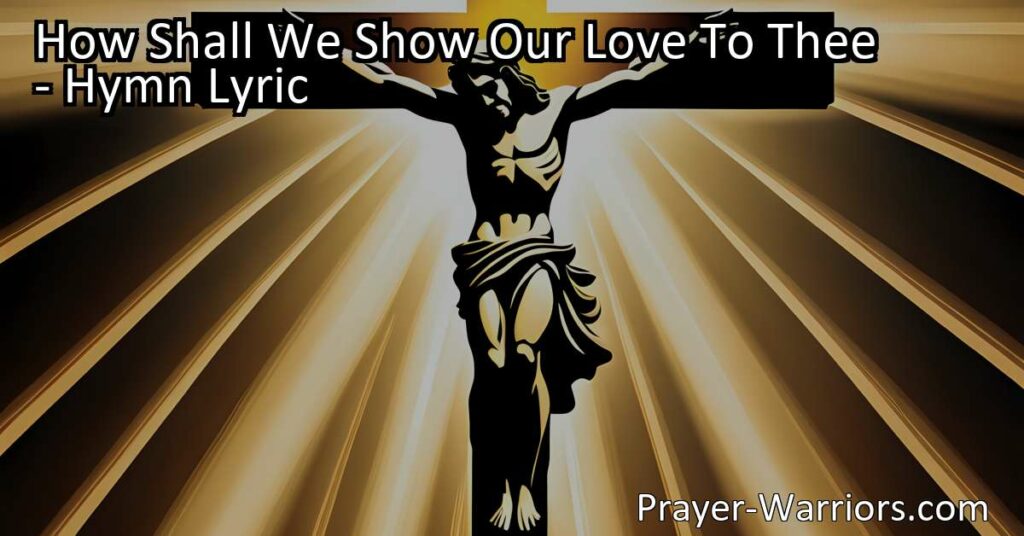 How to express our love for God? This hymn explores the importance of loving one another as a way to honor God's love for us. Embrace the challenge of showing love to God and His family