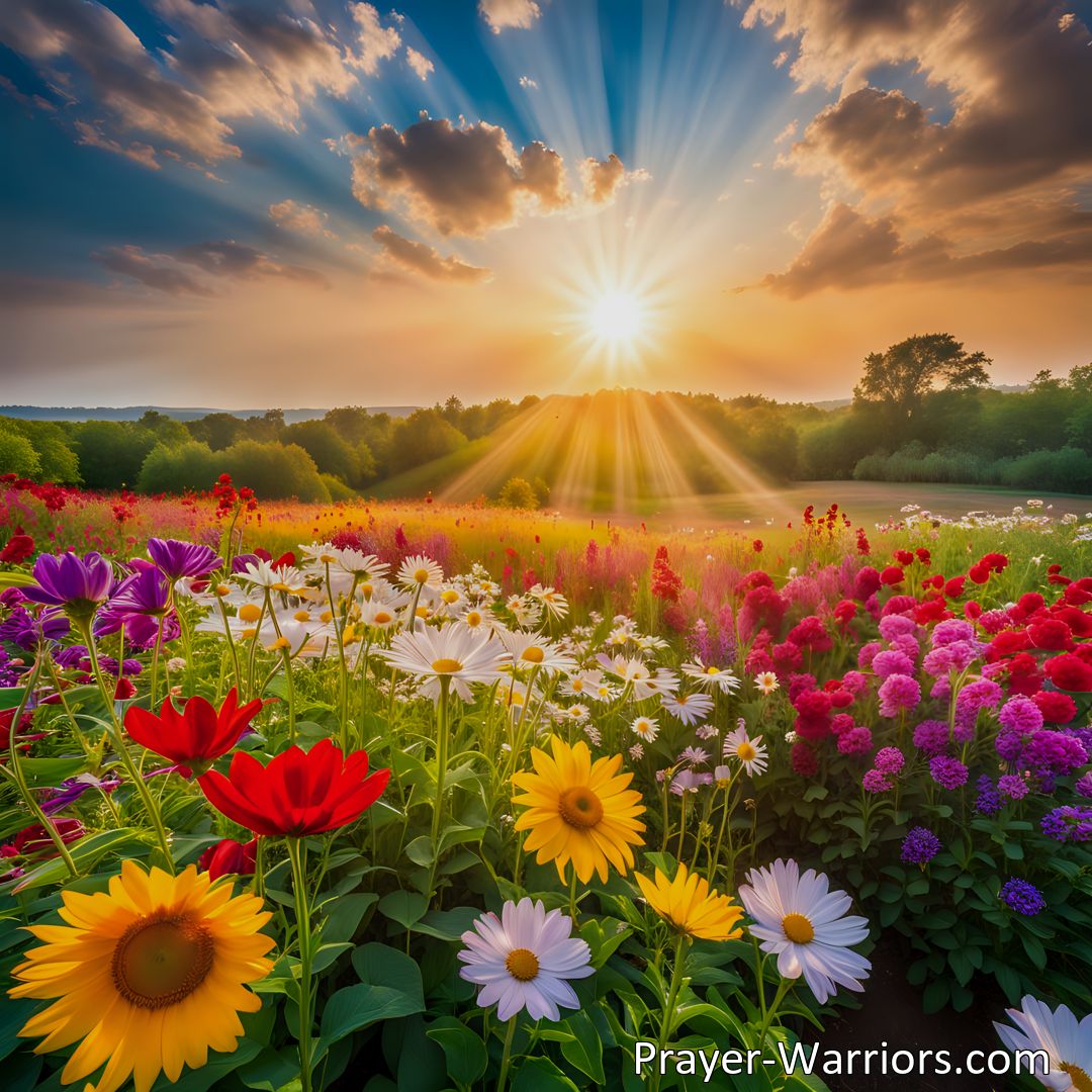 Freely Shareable Hymn Inspired Image Discover the joy and happiness that smiling flowers bring. Learn how they hide sadness and remind us of God's love. Embrace diversity and spread kindness like these vibrant blooms.