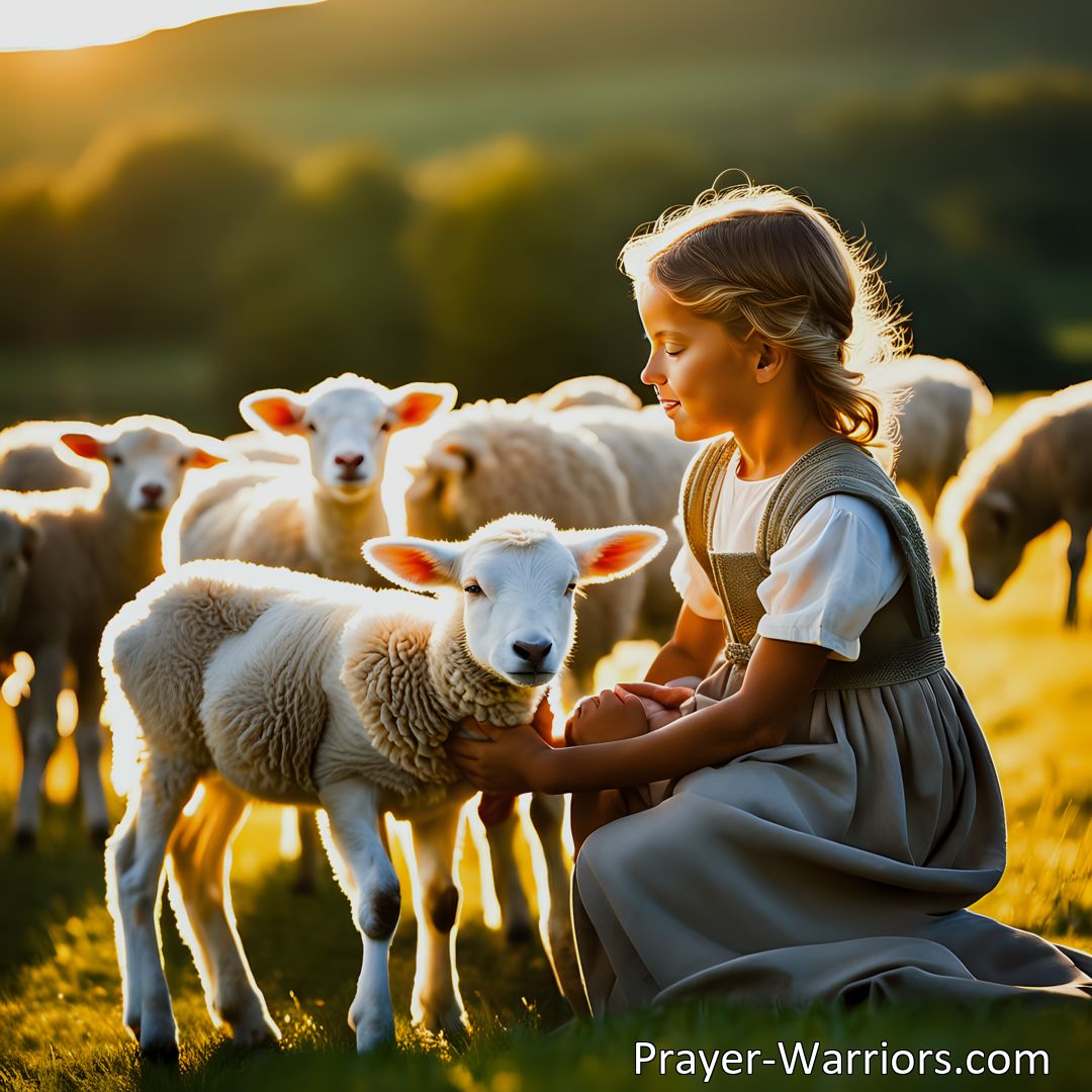 Freely Shareable Hymn Inspired Image I Am Jesus' Little Lamb: A Heartwarming Journey of Faith and Love

 Discover the heartfelt hymn, I Am Jesus' Little Lamb, depicting the deep connection between a humble lamb and Jesus, the loving Shepherd. Find comfort, protection, and love in His care.