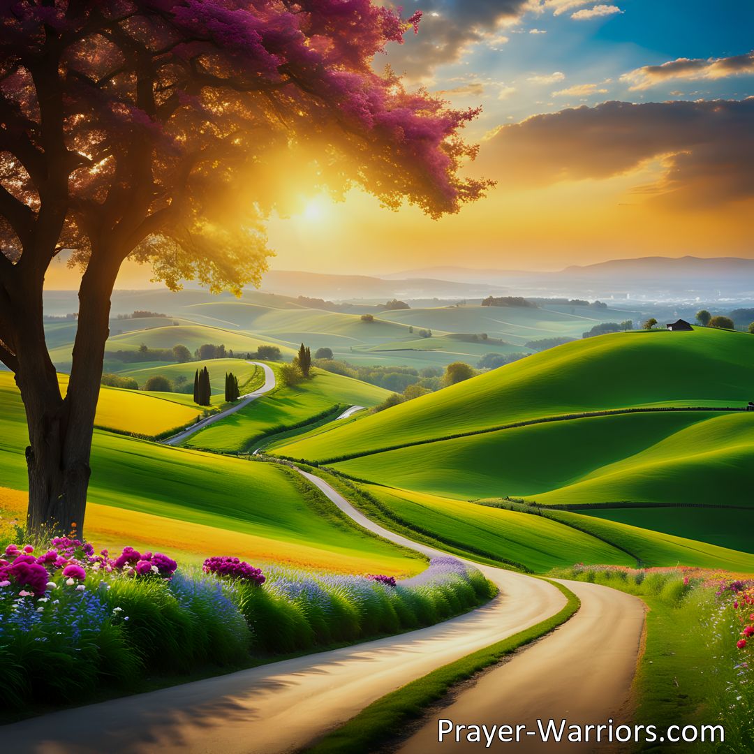 Freely Shareable Hymn Inspired Image Find comfort on the gospel highway of the ransomed and the blest as you journey towards your home. Discover hope, assurance, and joy in the challenges of life. Your home, sweet home, is just up ahead on this narrow yet wide enough path.