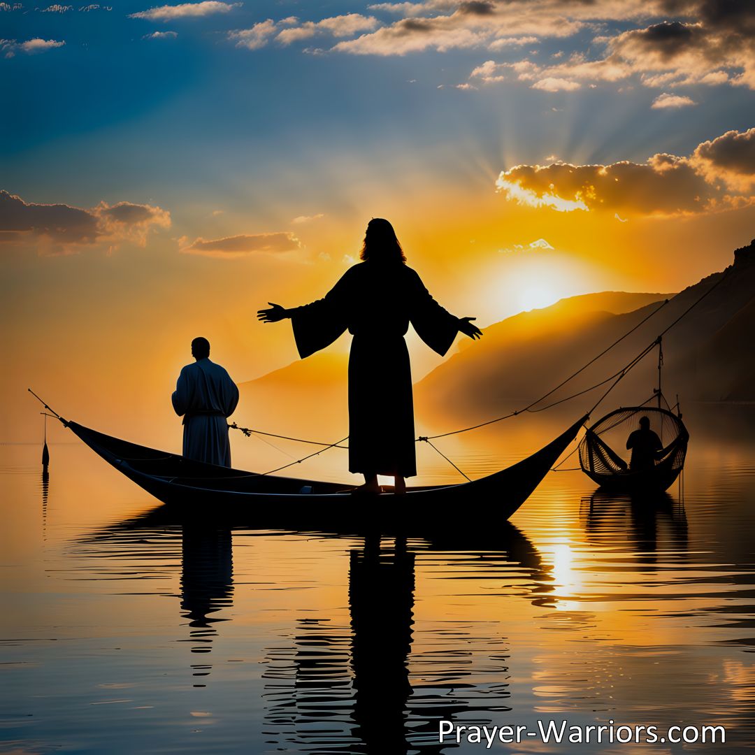 Freely Shareable Hymn Inspired Image Ignite your faith and become fishers of men with I Hear The Words That Jesus Spake. Discover the call to discipleship and sharing the gospel. Hear Jesus' voice and follow Him with all your heart.