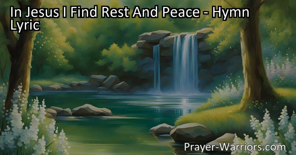 Find Rest and Peace in Jesus - Discover solace and refuge in the arms of the Savior. Experience lasting peace in the midst of life's challenges. Seek comfort and strength in Jesus' love.
