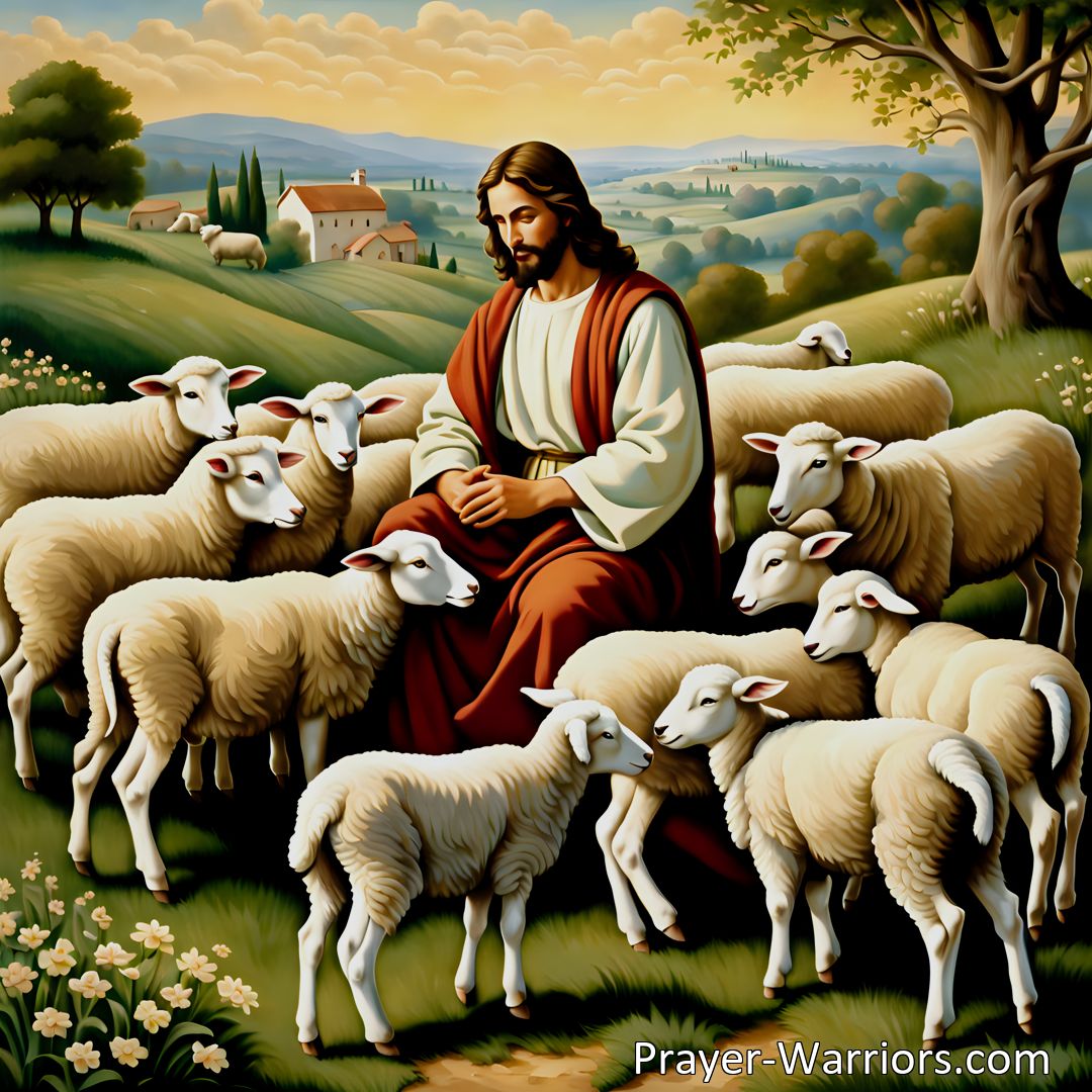Freely Shareable Hymn Inspired Image Experience the Love and Care of Jesus: Jesus Dear, Thy Lambs Thou Feedest is a hymn that depicts Jesus as a loving and protective shepherd. Find comfort and guidance in His nurturing presence.