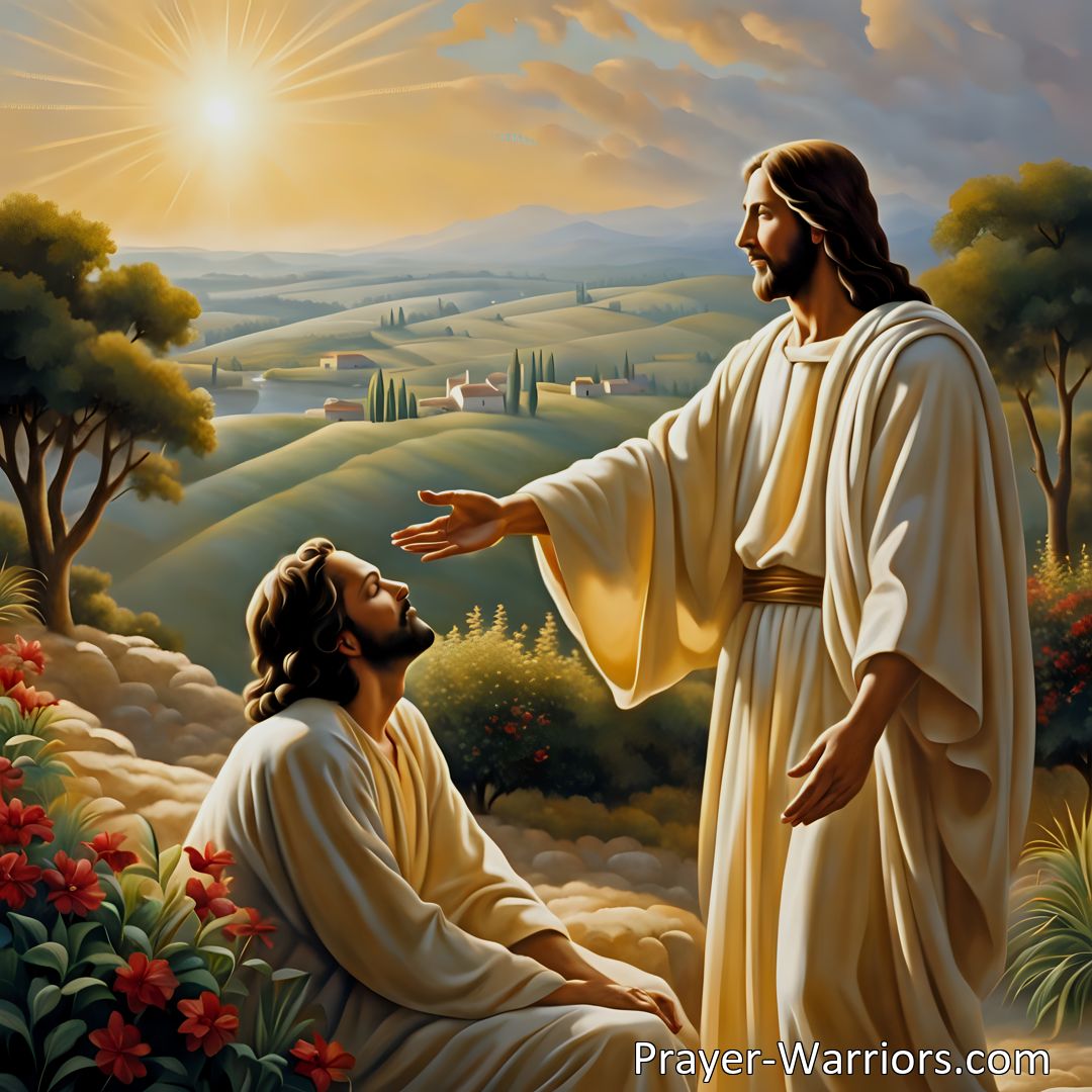 Freely Shareable Hymn Inspired Image Answer the tender plea of Jesus by heeding His voice. Jesus is calling, offering rest and relief from sorrow. Come to Him today and find solace in His loving embrace.