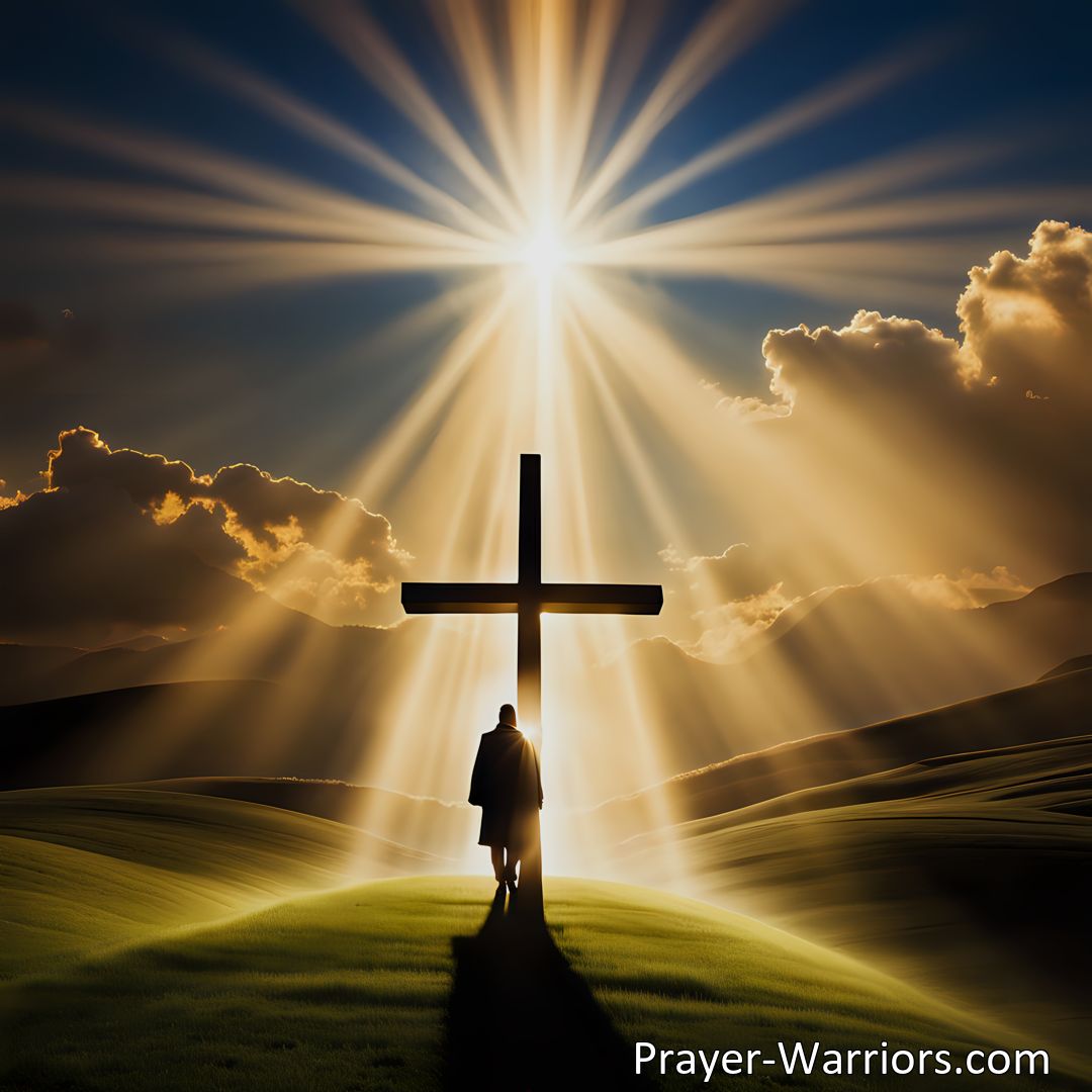 Freely Shareable Hymn Inspired Image Find Peace, Joy, and Freedom at the Cross with Jesus as Your Savior. Discover the transformative power of Jesus and the blessings that await you through His love and forgiveness. Embrace salvation and experience the wonders of His grace.