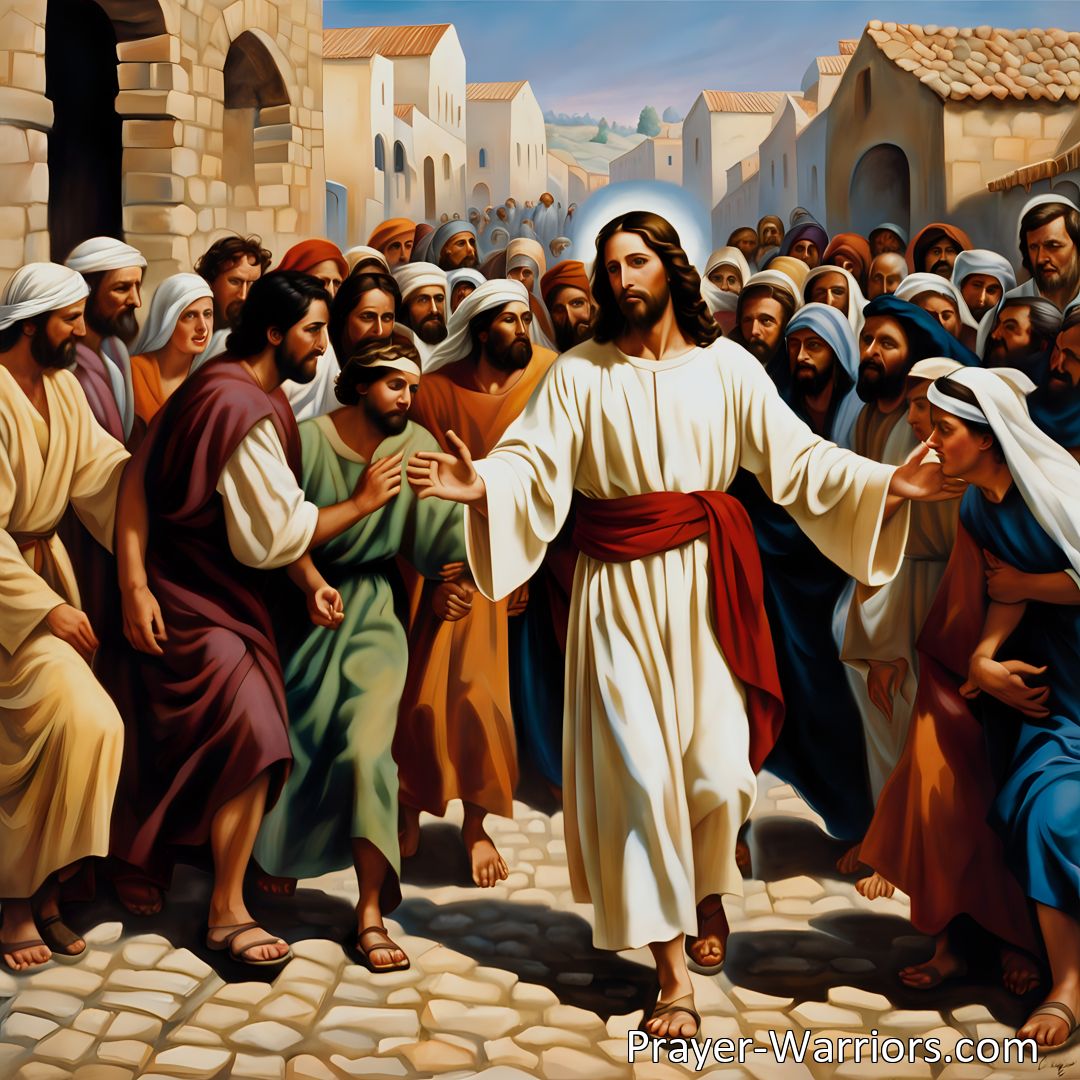 Freely Shareable Hymn Inspired Image Discover the compassion and love of Jesus in the hymn Jesus Passed Through Jericho. This powerful hymn highlights the story of a blind man seeking healing and serves as a reminder of the salvation Jesus offers to all who come to Him. Explore the significance of faith, persistence, and Jesus' continuous presence in our lives. Find hope and encouragement in the message of salvation.