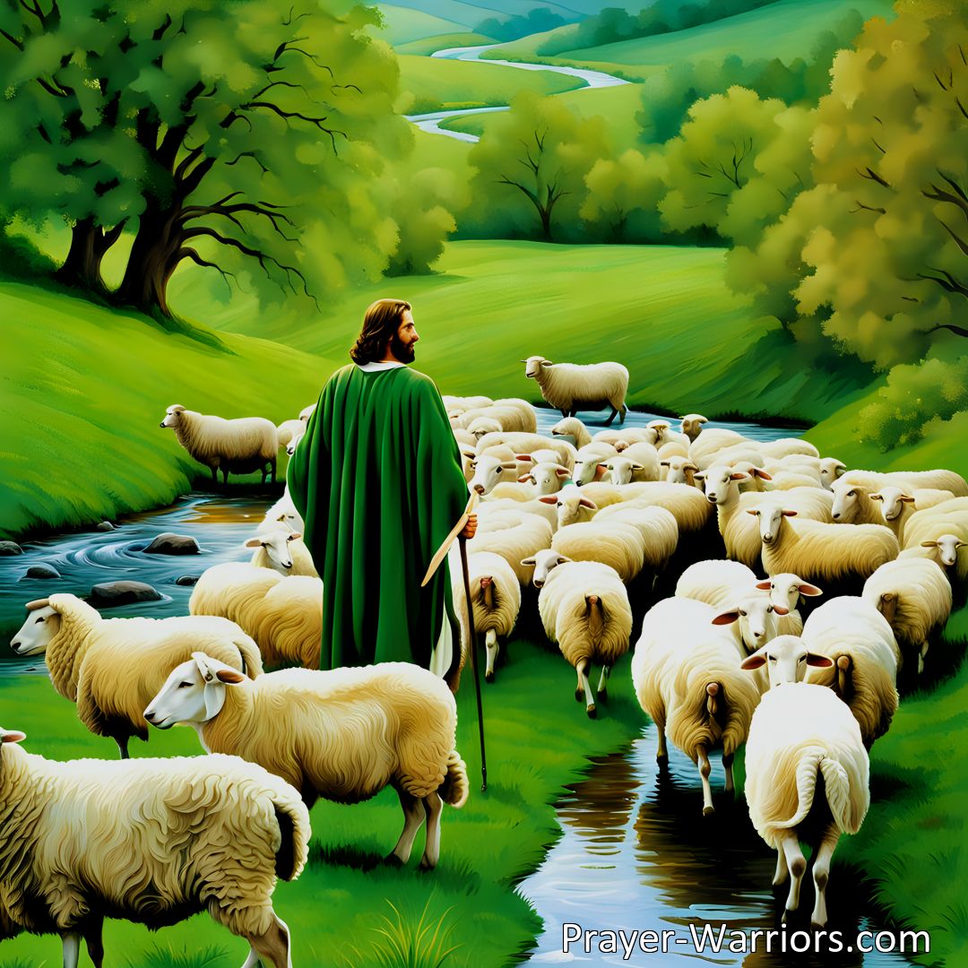 Freely Shareable Hymn Inspired Image Discover the comfort and protection of Jesus, our Shepherd of the Sheep. Trust in His promises, find salvation through His sacrifice, and experience a deeper relationship with our Heavenly Father. Follow Him to eternal rest and bliss.