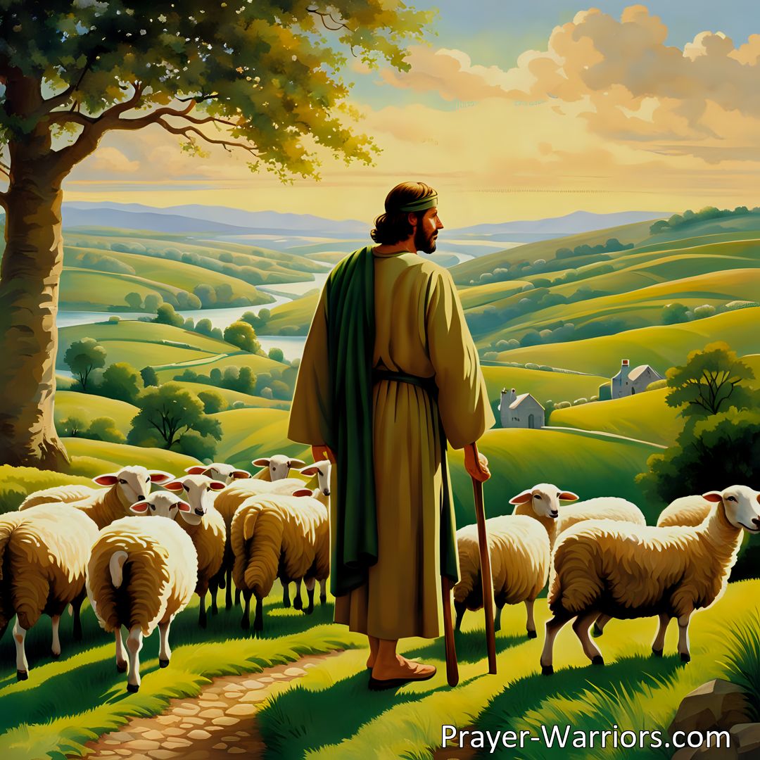 Freely Shareable Hymn Inspired Image Experience the unwavering love of Jesus, Shepherd of the sheep. Find guidance, nourishment, and peace for your unsettled soul. Trust in His constancy, rooted in love divine.