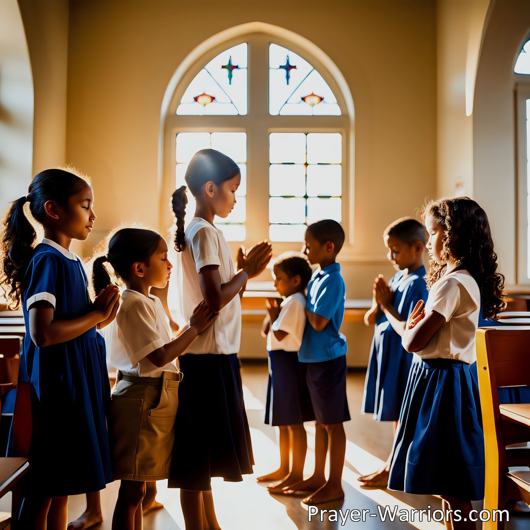 Freely Shareable Hymn Inspired Image Embrace Faith and Education: Jesus Tender Savior Bless Our School Today! Sing His praises, seek His guidance, and become His dear children in our inclusive and nurturing school community.