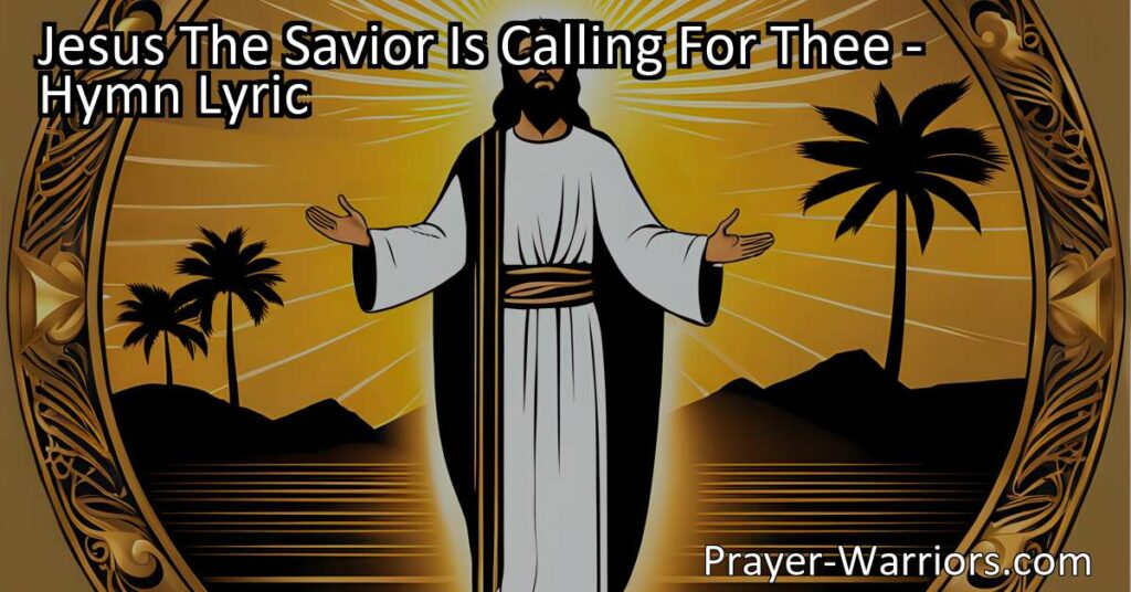 Answering the tender call of Jesus