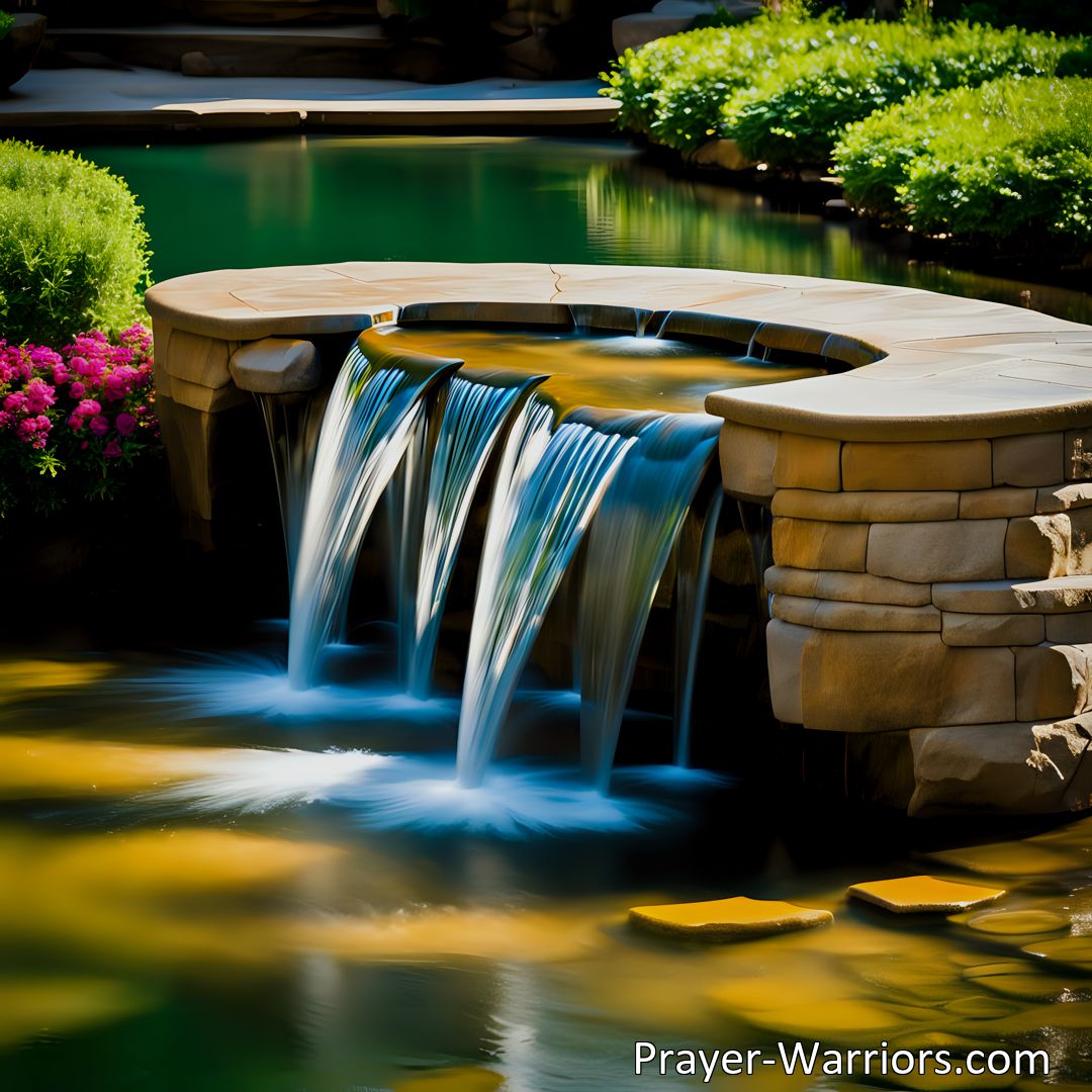 Freely Shareable Hymn Inspired Image Experience the Abundance and Blessings of Jesus' Living Water. Quench Your Spiritual Thirst and Find Eternal Fulfillment. Jesus The Water Of Life Will Give.