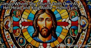 Discover the hymn "Jesus Whom Thy Church Doth Own As Her Head and King Alone." This beautiful hymn highlights our dependence on Jesus and the unity of believers worldwide. Dive into the heartfelt lyrics and find inspiration in our devotion to Christ.