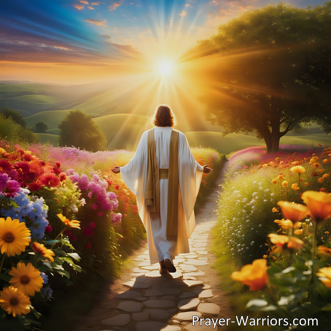Freely Shareable Hymn Inspired Image Experience Comfort and Strength in Jesus' Presence - Jesus Will Walk With Me Down Through The Valley. Find solace in knowing that Jesus is by your side, guiding and supporting you through life's challenges.