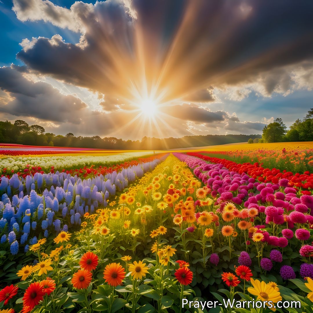 Freely Shareable Hymn Inspired Image Just A Ray Of Sunshine Breaking Through: Spreading Kindness and Joy. Discover the power of simple acts of kindness and warm smiles in brightening lives and making the world a more joyful place. Let's be the rays of sunshine that break through the darkness.