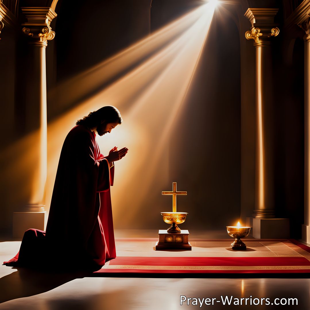Freely Shareable Hymn Inspired Image Surrender yourself fully to Jesus tonight! Lay all your burdens, sins, and fears on the altar and embrace the light of faith. Discover the loving and merciful heart of Jesus waiting for you.