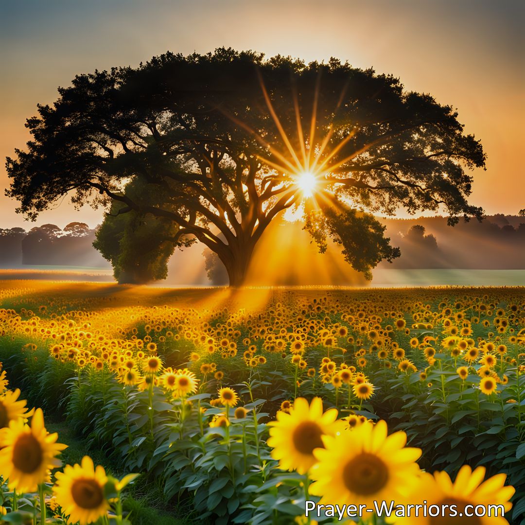 Freely Shareable Hymn Inspired Image Let The Golden Sunlight In Your Heart: Find joy and strength in Jesus' love. Let his golden sunlight bring blessings, conquer sin, and shine in your life.