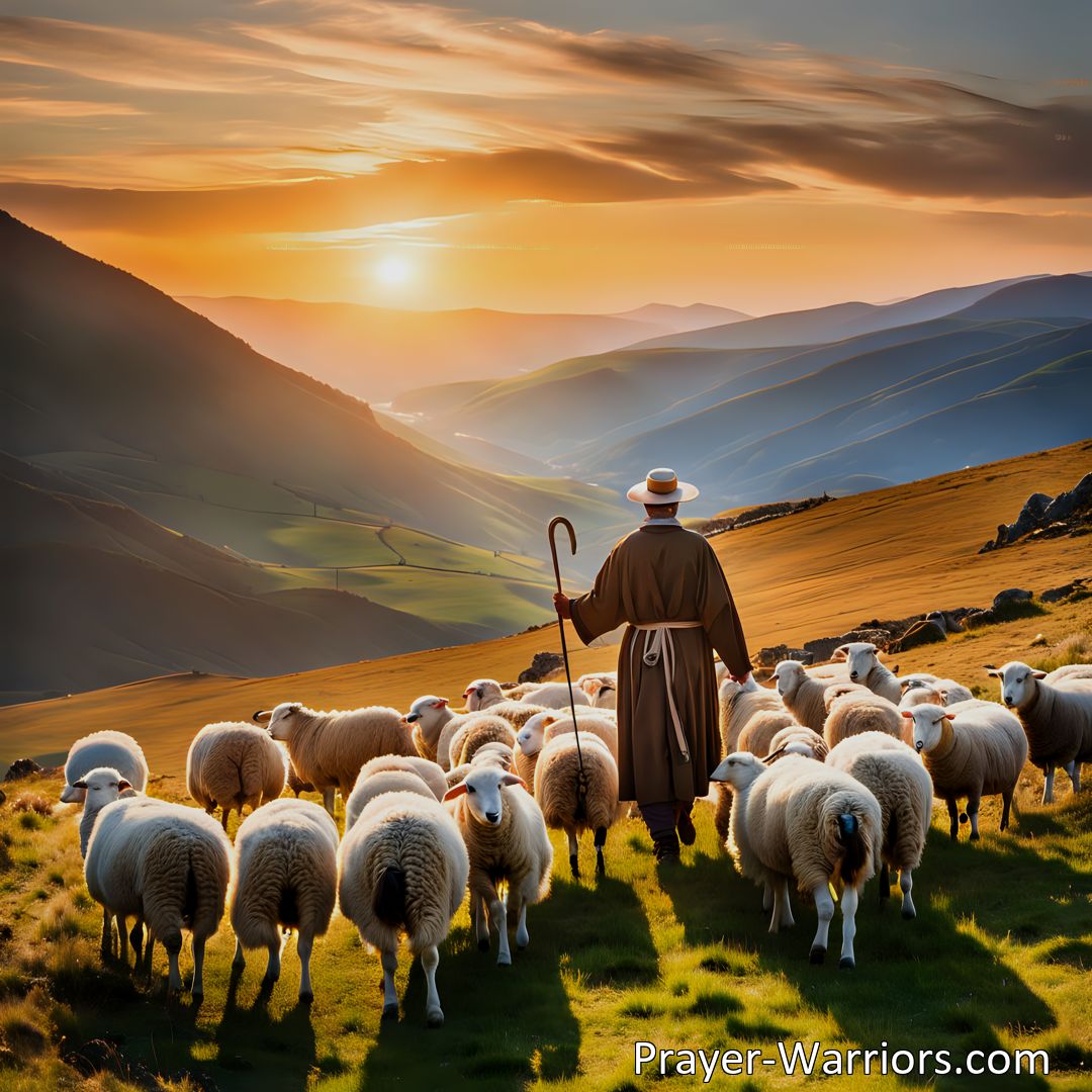 Freely Shareable Hymn Inspired Image Discover how Jesus, our tender and true Shepherd, leads us through life's challenges and guides us to green pastures and eternal joy with God. Trust in Jesus to lead you every step of the way.