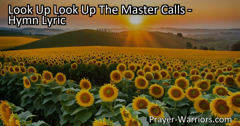 Hear the call of the Master and join the happy reapers in the fields. Embrace your purpose and make a difference while there's still daylight. Look up