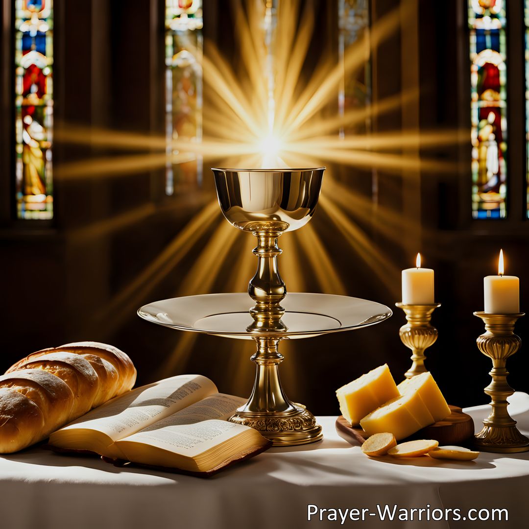 Freely Shareable Hymn Inspired Image Discover the profound significance of bread as a sacramental symbol in Christian faith. Explore the transformative power of communion with Lord Christ Jesus Our Salvation. Join us in praise and adoration! (159 characters)