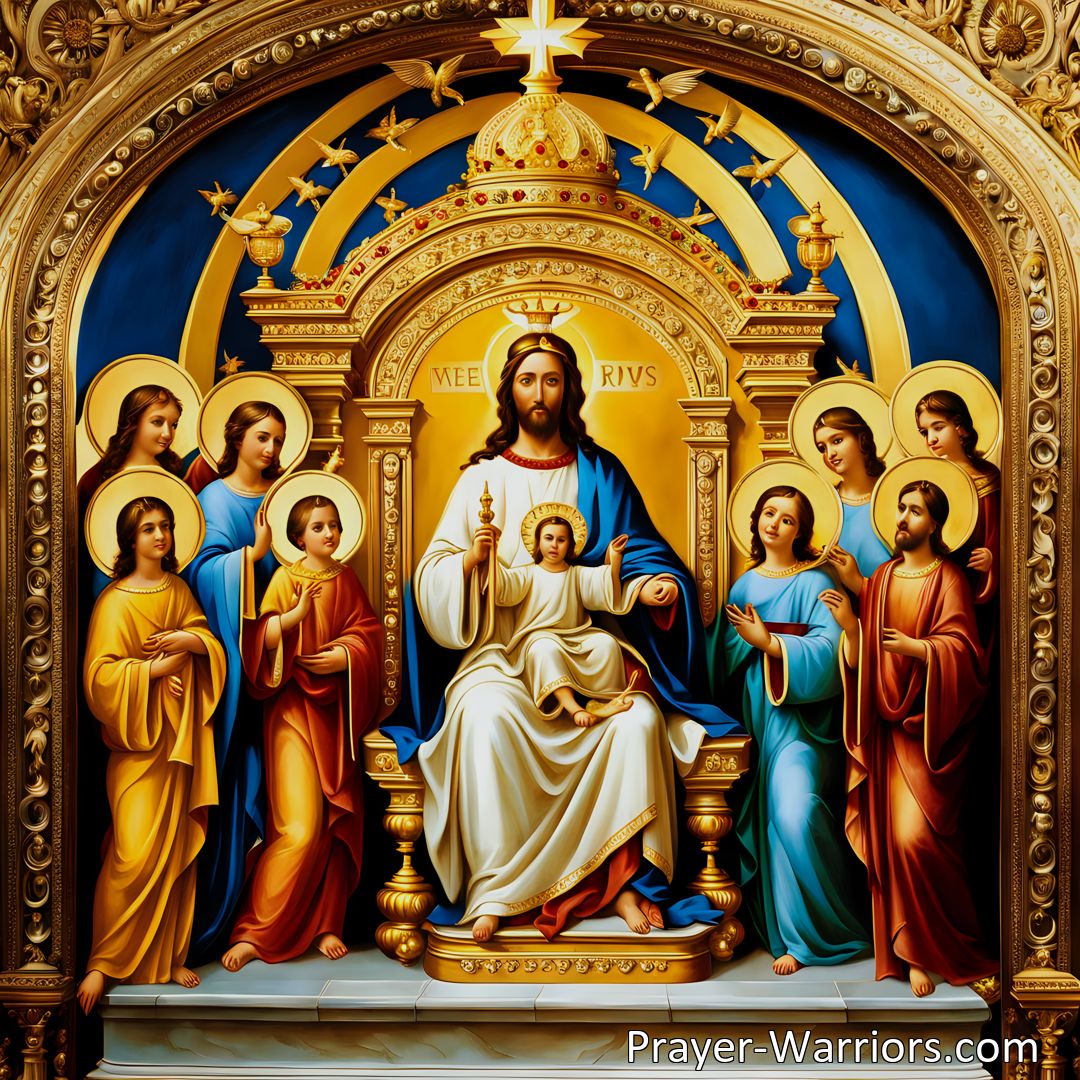 Freely Shareable Hymn Inspired Image Discover the comforting hymn Lord Jesus Our King Enthroned On High that reminds us of our eternal King's presence and love. Find hope and assurance in His unfailing reign and guidance. Our Father in the highest, who liveth, is always there for us.