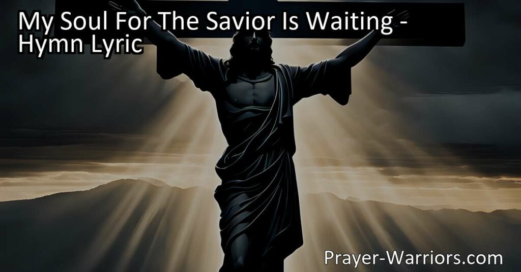 Discover the journey of faith and redemption in "My Soul For The Savior Is Waiting." Experience the deep longing for solace and forgiveness as a troubled soul seeks the embrace of the Savior. Dive into the struggles of doubt