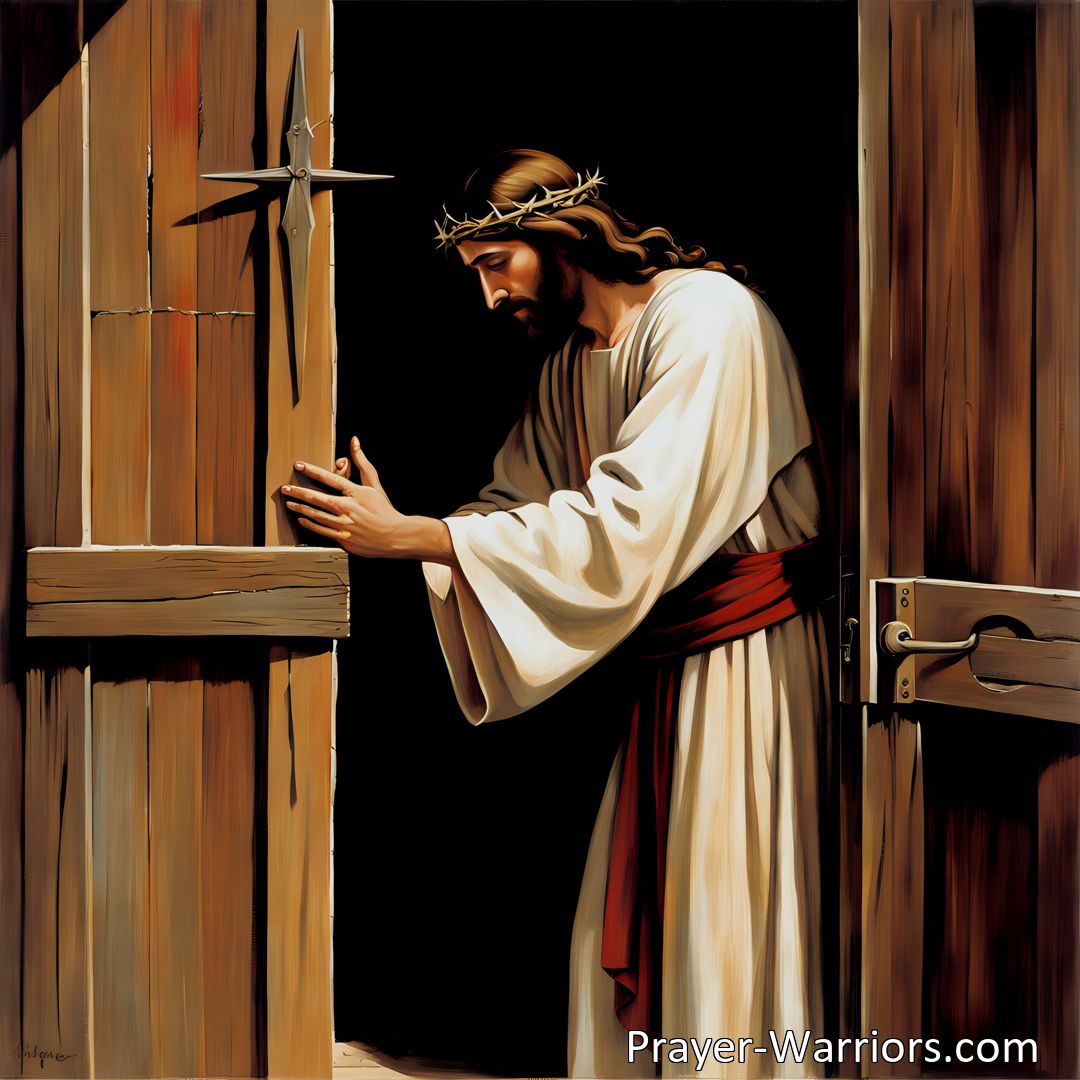 Freely Shareable Hymn Inspired Image Discover the powerful hymn O Jesu, Thou Art Standing and embrace the love and grace of Jesus Christ. Don't keep Him waiting at your door, open your heart and invite Him in.