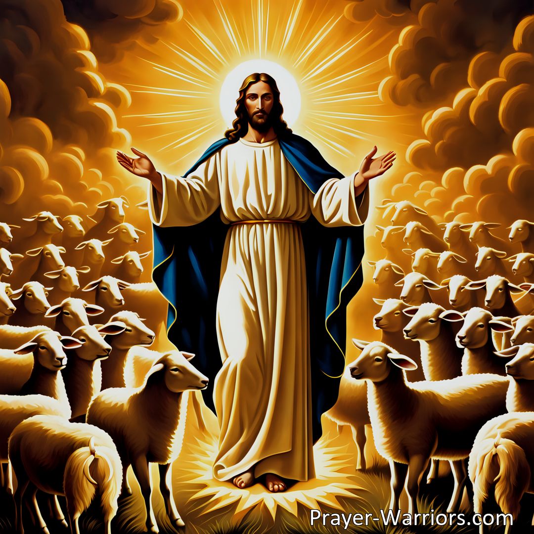 Freely Shareable Hymn Inspired Image Discover the Love and Sacrifice: O Jesus Christ Thou Dying Lamb

Embrace the profound love and sacrifice of Jesus, the humble and gentle lamb. Trust in Him, surrender, and serve His glorious and holy name. Experience the power of His righteousness and eternal praise.