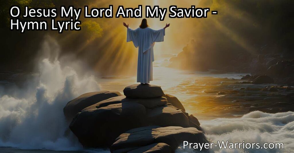 Draw closer to Jesus with the beautiful hymn "O Jesus My Lord And My Savior." Experience His love and find peace in His presence. Let this powerful song inspire you to seek a deeper connection with your Lord and Savior.