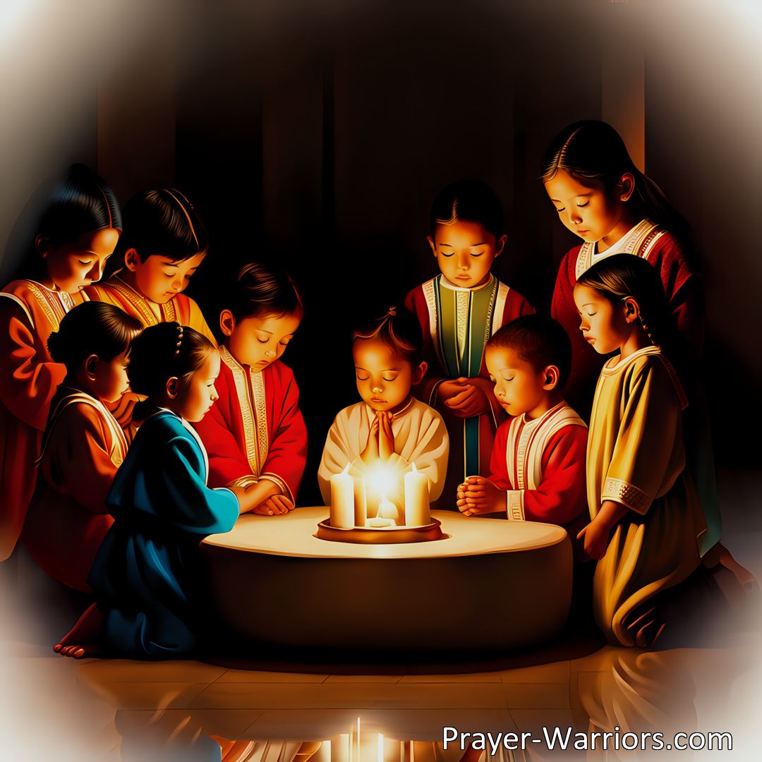 Freely Shareable Hymn Inspired Image Seek grace and guidance as humble children in the hymn O Lord Around Thine Altar Now. Join a community of believers in supplicating God's love and illumination, seeking solace and strength in His presence.