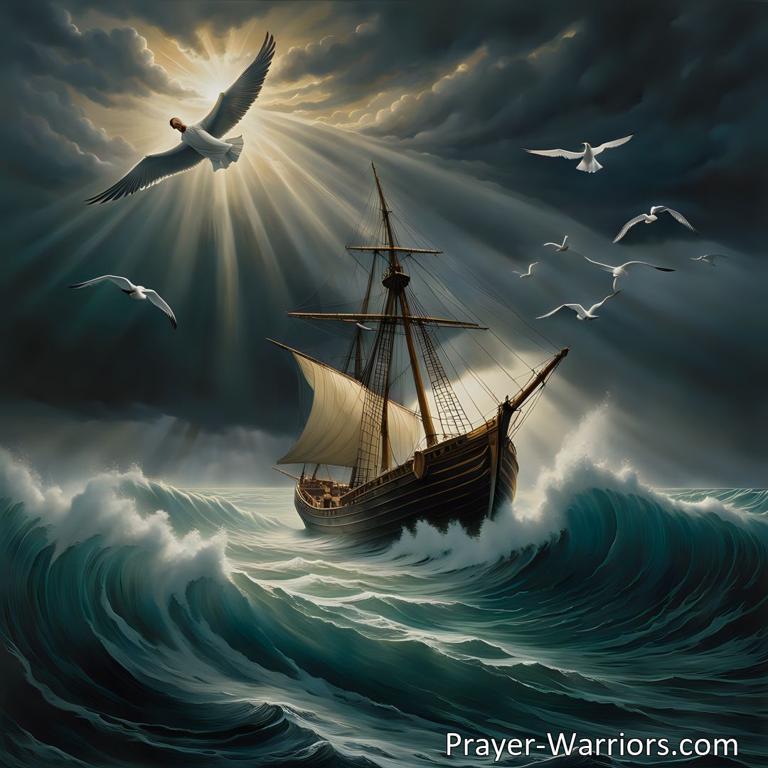 Freely Shareable Hymn Inspired Image Feeling trapped in a storm of sin? Discover hope and salvation in Jesus. O Shipwrecked Soul Far Out On Sins Dark Wave reminds us that Jesus is our only help in navigating life's challenges and finding redemption. Let Him calm your storms and rescue your soul.