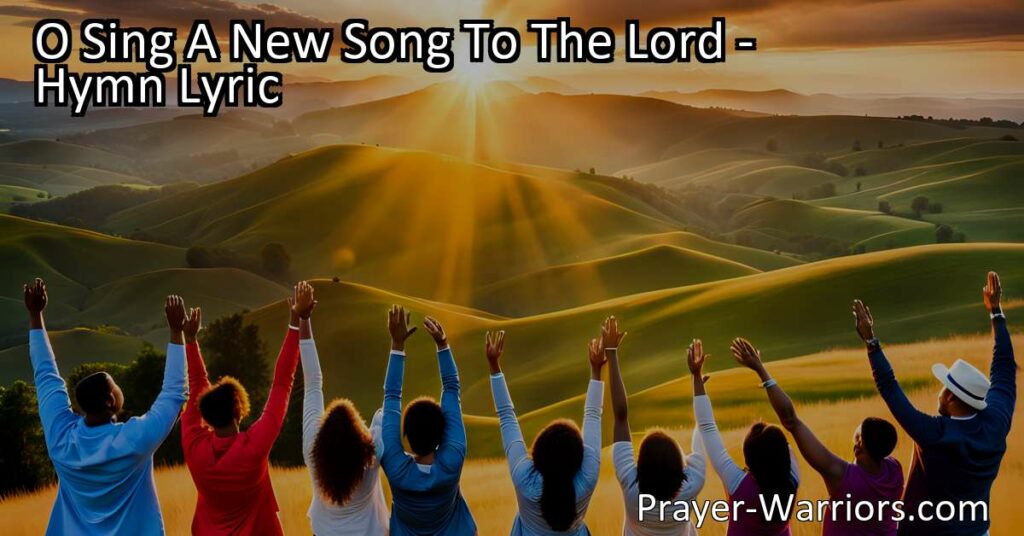 Celebrate and rejoice in the wonders of the Lord's triumphs. Sing a new song with joyful voices and let the world witness His mighty works. Join the harmonious blend of melodies and nature's voices in praising our loving and just judge. "O Sing A New Song To The Lord."