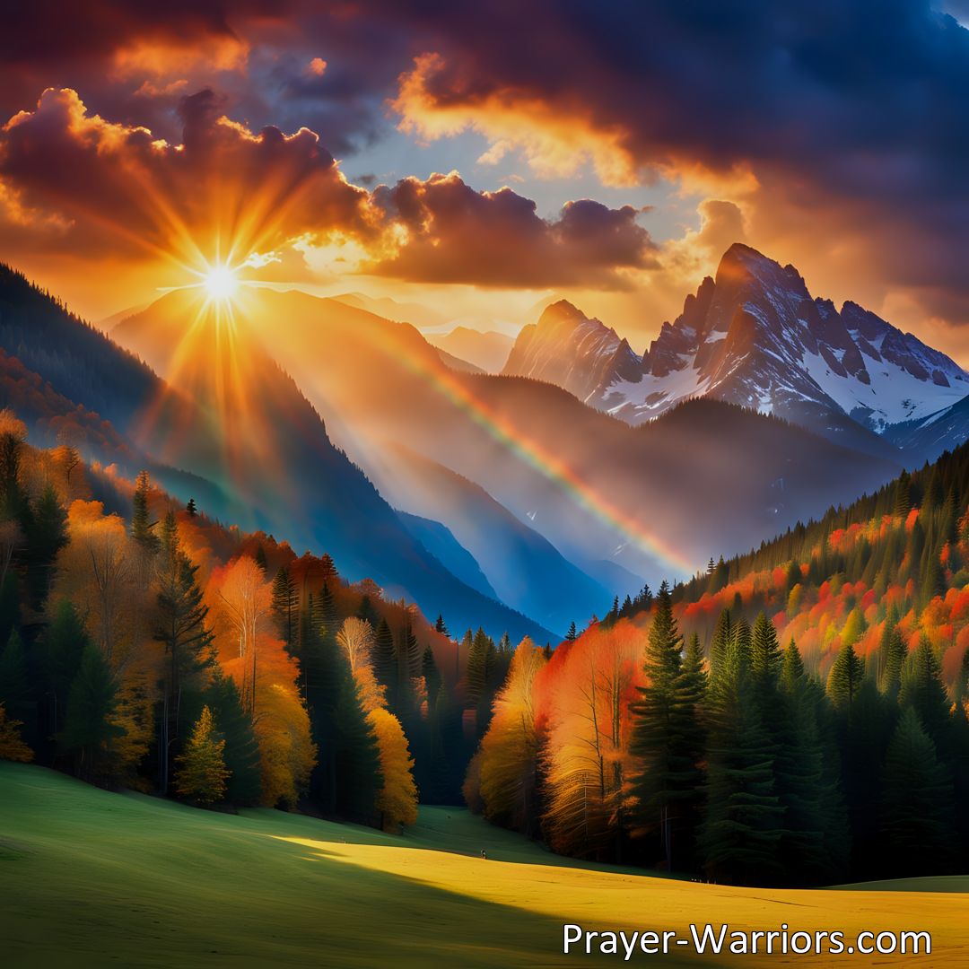 Freely Shareable Hymn Inspired Image Discover the awe-inspiring hymn praising Jehovah, our great and majestic God. Reflect on His power, provision, and eternal glory in this beautiful expression of gratitude.