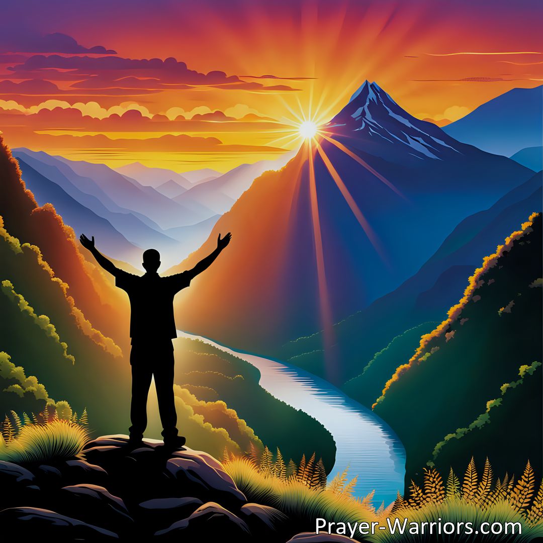 Freely Shareable Hymn Inspired Image Find comfort and well-being on every sunny mountain with the righteous. Embrace faith and hope in the hymn 'On Every Sunny Mountain' for a fulfilling life.