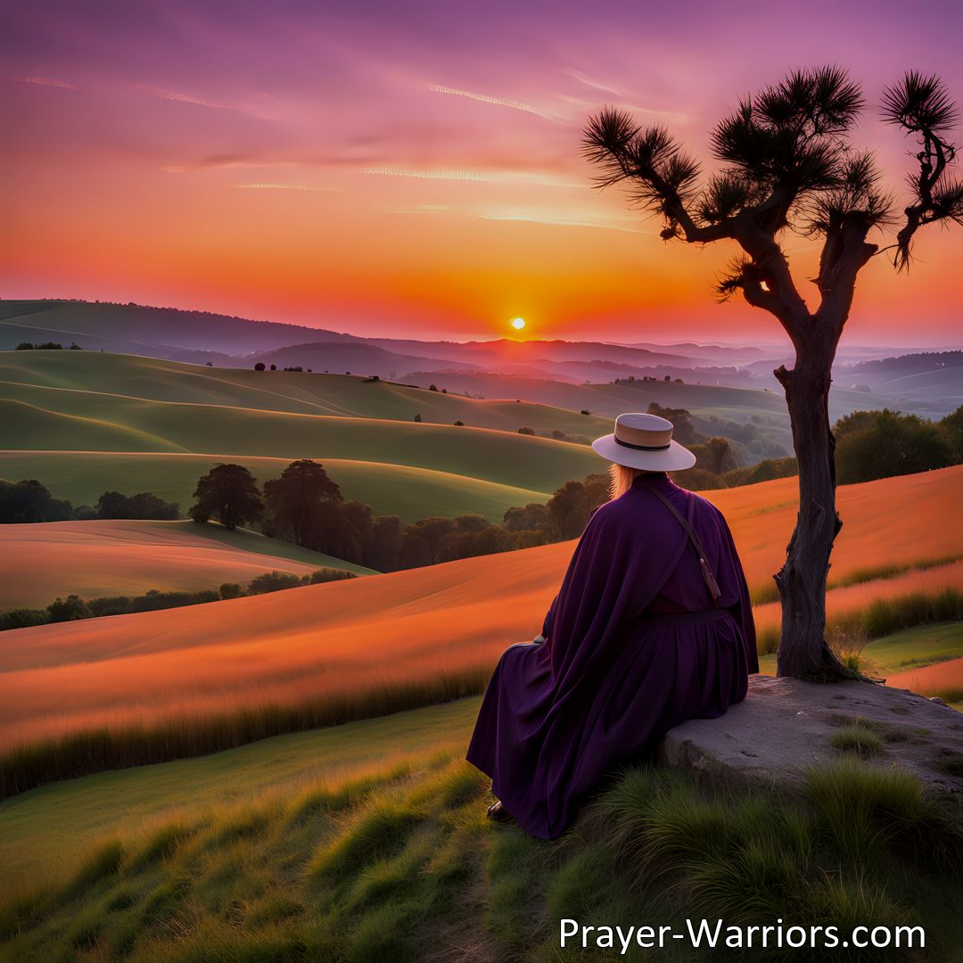 Freely Shareable Hymn Inspired Image Over The Hills The Sun Is Setting: Embrace the Nearer Home Journey. Find solace in the twilight as one day closer to our ultimate destination. Celebrate the progress and cherish each day.